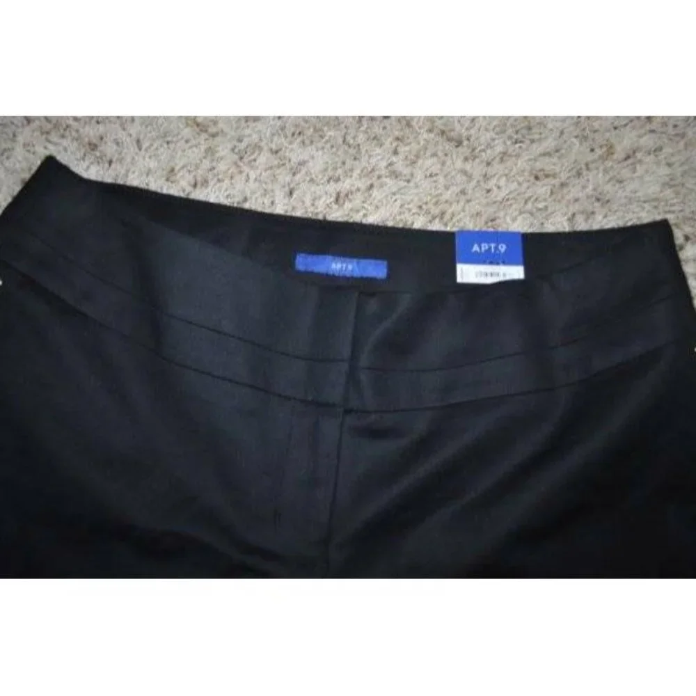 Apt 9 Dress Shorts Womens 16S Black Cuffed Studded Flat Front Midrise